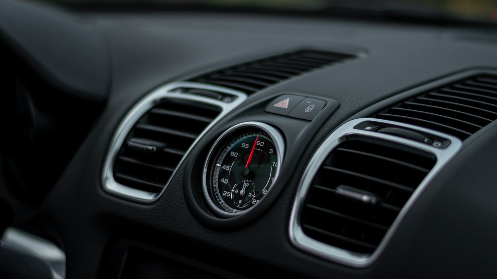 Car dashboard air vents and climate controls