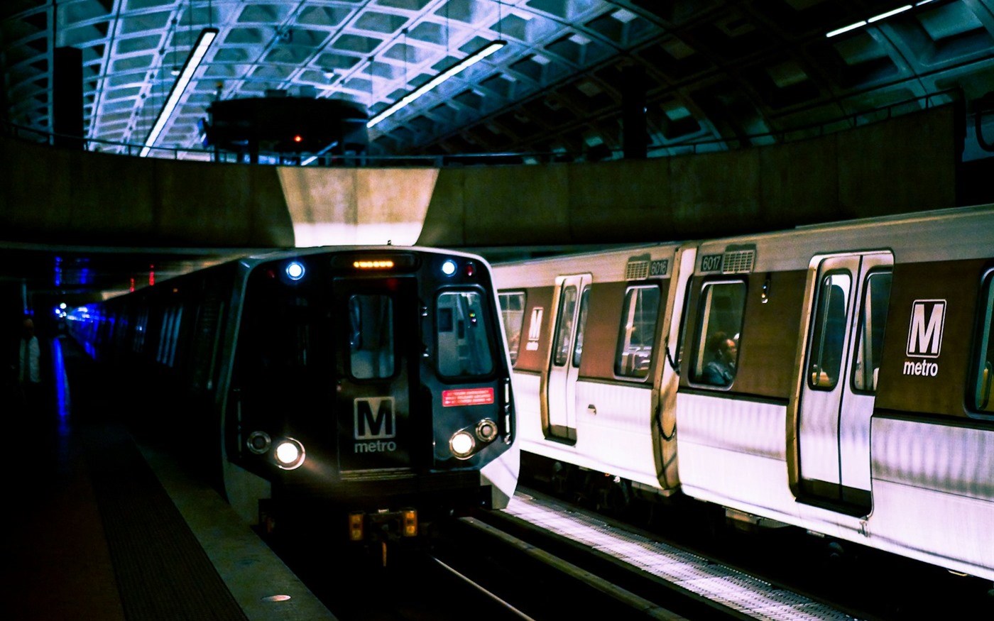 Metro Red Line train at a station platform
